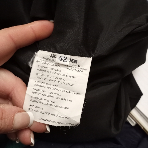 JIL SANDER Short Sleeve Black Wool Dress - Picture 5 of 6